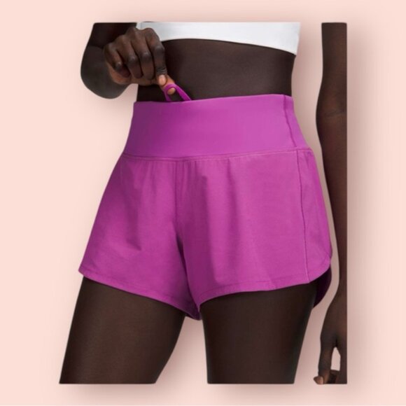 Lululemon Speed Up Mid-Rise Lined Short 4" Vivid Plum athletic shorts sz 8 - Picture 2 of 7